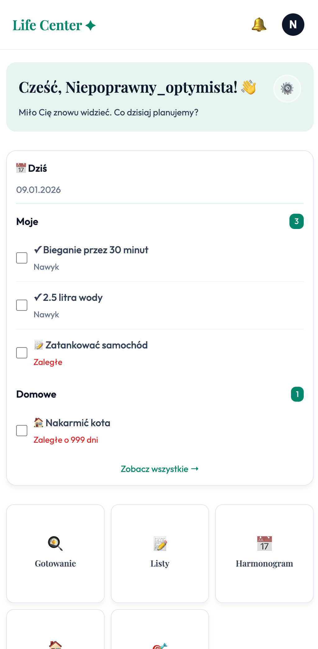 Life Center Dashboard